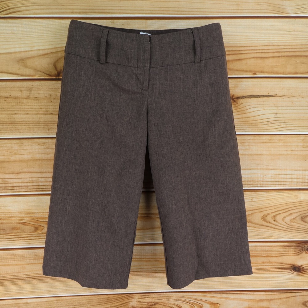 Speechless Capri Pants Juniors Size 11 Brown Heathered Mid Rise Wide-Leg Career‎
